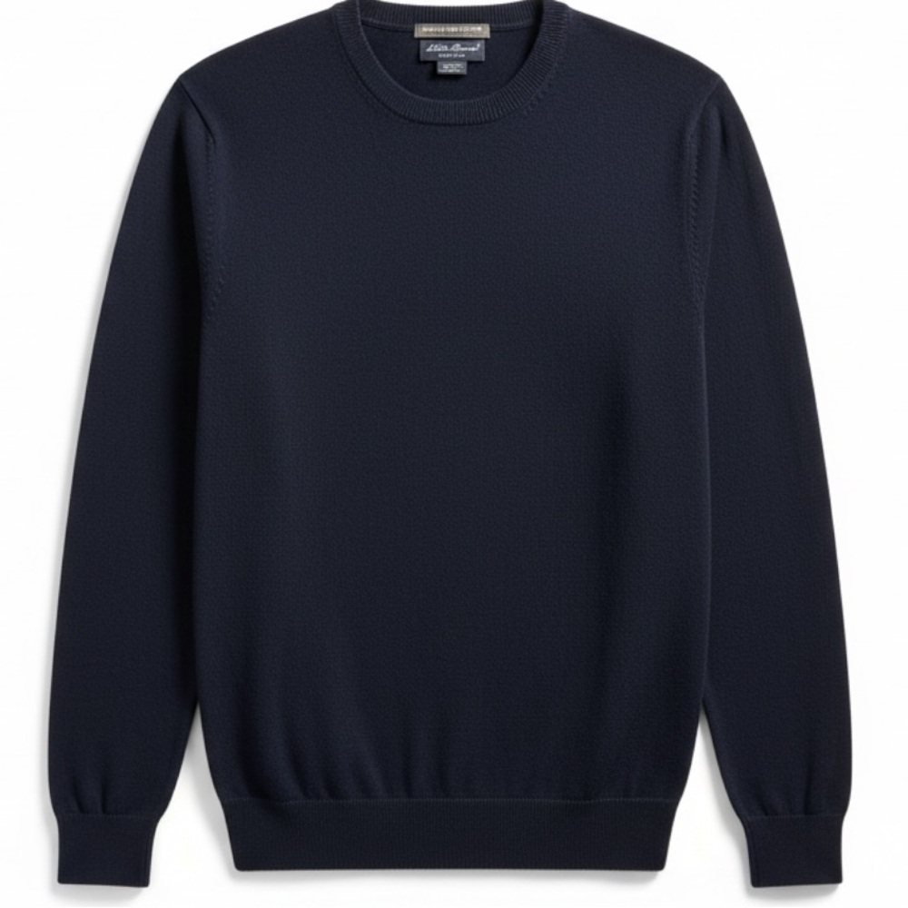 NWT Eddie‎ Bauer Navy Stretch Pima Cotton Crewneck – Size M